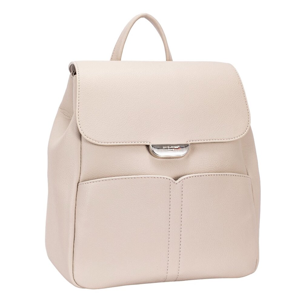 David Jones Paris Women Fashion Structured Medium Backpack - Oxford Tan